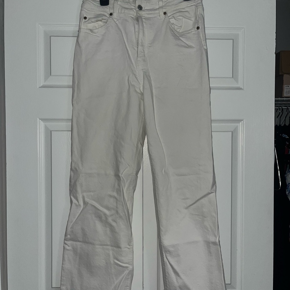 H&M Women's Cream Flare Jeans